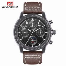 Load image into Gallery viewer, Men&#39;s Pilots Sports Waterproof Watch Men Meter Wind Speed Fashion Watch Leather Strap Wrist Watch For Man relogio masculino 2019