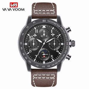 Men's Pilots Sports Waterproof Watch Men Meter Wind Speed Fashion Watch Leather Strap Wrist Watch For Man relogio masculino 2019