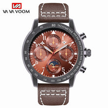 Load image into Gallery viewer, Men&#39;s Pilots Sports Waterproof Watch Men Meter Wind Speed Fashion Watch Leather Strap Wrist Watch For Man relogio masculino 2019