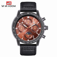 Load image into Gallery viewer, Men&#39;s Pilots Sports Waterproof Watch Men Meter Wind Speed Fashion Watch Leather Strap Wrist Watch For Man relogio masculino 2019