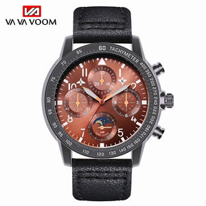 Men's Pilots Sports Waterproof Watch Men Meter Wind Speed Fashion Watch Leather Strap Wrist Watch For Man relogio masculino 2019