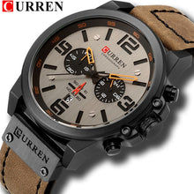 Load image into Gallery viewer, CURREN Top Luxury Brand Men&#39;s Military Waterproof Leather Sport Quartz Watches Chronograph Date Fashion Casual Men&#39;s Clock 8314