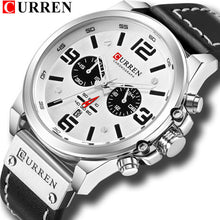 Load image into Gallery viewer, CURREN Top Luxury Brand Men&#39;s Military Waterproof Leather Sport Quartz Watches Chronograph Date Fashion Casual Men&#39;s Clock 8314