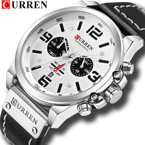 CURREN Top Luxury Brand Men's Military Waterproof Leather Sport Quartz Watches Chronograph Date Fashion Casual Men's Clock 8314