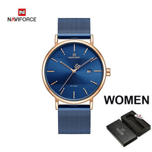 Load image into Gallery viewer, Luxury NAVIFORCE Lover&#39;s Watches for Men and Women Simple Casual Quartz Wristwatch waterproof Date Clock Couple Watch gift 2019