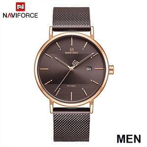 Luxury NAVIFORCE Lover's Watches for Men and Women Simple Casual Quartz Wristwatch waterproof Date Clock Couple Watch gift 2019