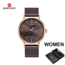 Load image into Gallery viewer, Luxury NAVIFORCE Lover&#39;s Watches for Men and Women Simple Casual Quartz Wristwatch waterproof Date Clock Couple Watch gift 2019