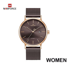 Load image into Gallery viewer, Luxury NAVIFORCE Lover&#39;s Watches for Men and Women Simple Casual Quartz Wristwatch waterproof Date Clock Couple Watch gift 2019