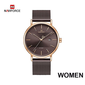 Luxury NAVIFORCE Lover's Watches for Men and Women Simple Casual Quartz Wristwatch waterproof Date Clock Couple Watch gift 2019