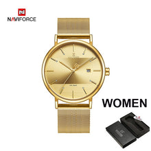 Load image into Gallery viewer, Luxury NAVIFORCE Lover&#39;s Watches for Men and Women Simple Casual Quartz Wristwatch waterproof Date Clock Couple Watch gift 2019