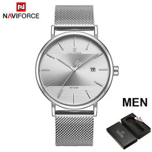 Load image into Gallery viewer, Luxury NAVIFORCE Lover&#39;s Watches for Men and Women Simple Casual Quartz Wristwatch waterproof Date Clock Couple Watch gift 2019