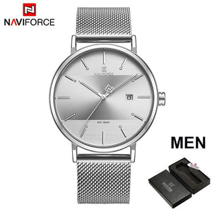 Luxury NAVIFORCE Lover's Watches for Men and Women Simple Casual Quartz Wristwatch waterproof Date Clock Couple Watch gift 2019