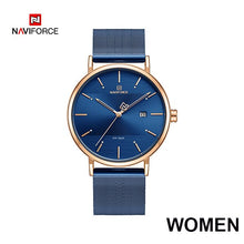 Load image into Gallery viewer, Luxury NAVIFORCE Lover&#39;s Watches for Men and Women Simple Casual Quartz Wristwatch waterproof Date Clock Couple Watch gift 2019