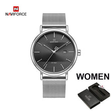 Load image into Gallery viewer, Luxury NAVIFORCE Lover&#39;s Watches for Men and Women Simple Casual Quartz Wristwatch waterproof Date Clock Couple Watch gift 2019