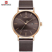 Load image into Gallery viewer, Newest Lover&#39;s Watches NAVIFORCE Quartz Simple Clock Men Women Waterproof Full Steel Couple Wristwatches Relogio Masculino 2019