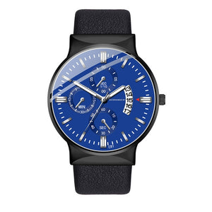 Men's Trend Watch Leather Casual Sports Simple Business Calendar Quartz WristWatch Men's Gift Watch Clock Reloj De Hombre