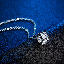 Load image into Gallery viewer, New Arrival Crystal Rhinestone Pendant Necklace For Women Fashion Silver Color Square Clavicle Necklace Wedding Jewelry