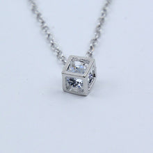 Load image into Gallery viewer, New Arrival Crystal Rhinestone Pendant Necklace For Women Fashion Silver Color Square Clavicle Necklace Wedding Jewelry