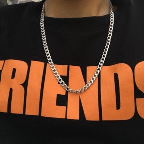 2019 Stainless Steel mens Necklace chain link punk Gifts for Men Women Best Friends Hip Hop man Necklaces Male Figaro Chains