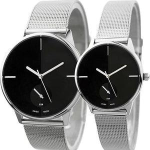 Women's Men's Classic Quartz Stainless Steel Mesh Band Wrist Watch Lover's Gift