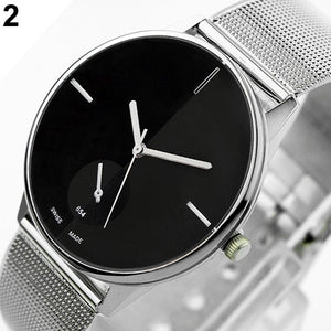 Women's Men's Classic Quartz Stainless Steel Mesh Band Wrist Watch Lover's Gift