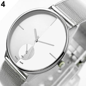 Women's Men's Classic Quartz Stainless Steel Mesh Band Wrist Watch Lover's Gift