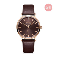 Load image into Gallery viewer, Classic Men&#39;s Watch Women&#39;s Watch Japan Quartz Couple Hours Fashion Real Leather Bracelet Lover&#39;s Birthday Gift Julius Box