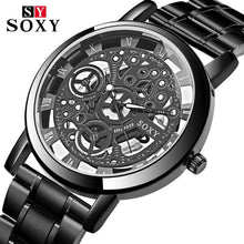 Load image into Gallery viewer, SOXY 2019 NEW Men Watches Skeleton Top Brand Luxury Business Watches Men&#39;s Stainless Steel Band Auto Date relogio masculino saat