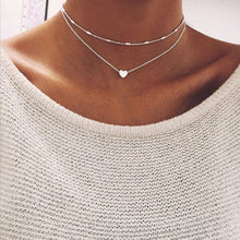 Load image into Gallery viewer, Simple Hearts Multilayer Necklace Female Personality Creative Pendant Clavicle Chain Necklaces for Women Collares Jewelry XL578