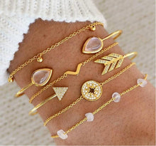 Load image into Gallery viewer, 30 Styles Bohemian Bracelet Set For women Shell Star Map lotus pineapple Heart Natural stone Beads chains Bangle Boho Jewelry