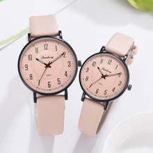 Load image into Gallery viewer, lover&#39;s Watches 2PCS Set For Women Man Fashion Leather Retro Design Quartz Clock Ladies Sports Wrist Watch relogio masculino