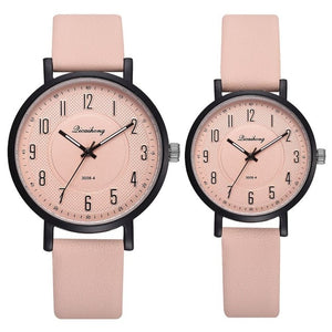 lover's Watches 2PCS Set For Women Man Fashion Leather Retro Design Quartz Clock Ladies Sports Wrist Watch relogio masculino