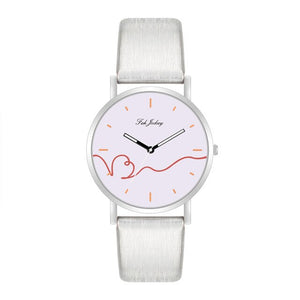 WJ-8733 Fashion Couple Watch Casual Leather Strap Wristwatch For Man Women Watches Simple Classic Lover's Wrist Watches Quartz