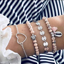 Load image into Gallery viewer, 20 Styles Women Girls Mix Round alloy Crystal Marble Charm Bracelets Fashion Boho Heart Shell Letter Bracelets Sets Jewelry Gift