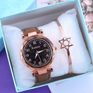 Fashion Starry Sky Women Watches Top Sale Leather Ladies Bracelet Watch Quartz Wristwatches Casual Female Clock Relogio Feminino