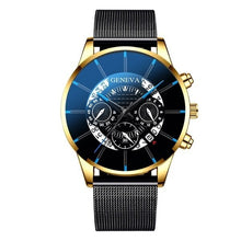 Load image into Gallery viewer, GENEVA TOP Brand Luxury Watch Men Fashion Business Calendar Stainless Steel Quartz Wrist Watch Male Clock relogio masculino