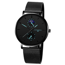 Load image into Gallery viewer, New Men&#39;s Watch Luxury Quartz Alloy Mesh  Multicolor Pointer Mysterious Black Male Business Simple Clock relogio masculino