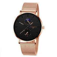 Load image into Gallery viewer, New Men&#39;s Watch Luxury Quartz Alloy Mesh  Multicolor Pointer Mysterious Black Male Business Simple Clock relogio masculino