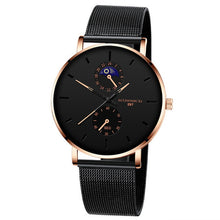 Load image into Gallery viewer, New Men&#39;s Watch Luxury Quartz Alloy Mesh  Multicolor Pointer Mysterious Black Male Business Simple Clock relogio masculino