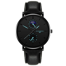 Load image into Gallery viewer, New Men&#39;s Watch Luxury Quartz Alloy Mesh  Multicolor Pointer Mysterious Black Male Business Simple Clock relogio masculino