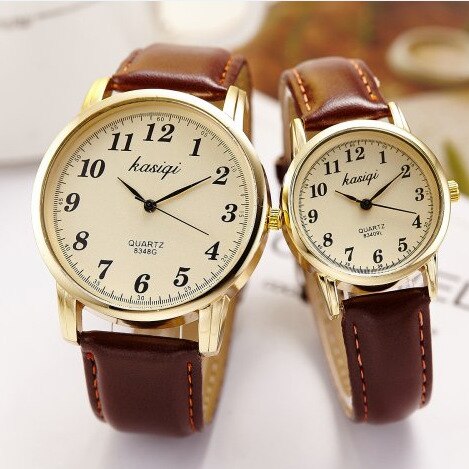 New Style Korean Style Couple Watch Women's Leather Belt Is Brand Fashion MEN'S Watch Students Quartz Watch