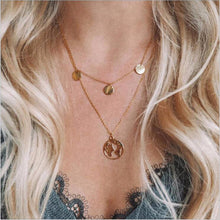 Load image into Gallery viewer, World Map Necklace Globetrotter Gold Map Pendant World Choker Map Crescent Moon Necklaces&amp;Pendants Dainty Pendants For Women