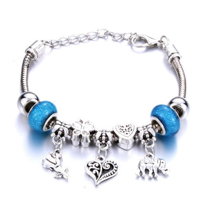 Romantic Love DIY Charm Bracelet Love Heart Key and Lock Bracelet for Women Jewelry Christmas New Year's Gift