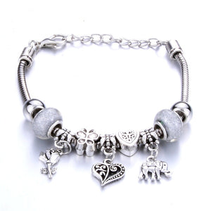 Romantic Love DIY Charm Bracelet Love Heart Key and Lock Bracelet for Women Jewelry Christmas New Year's Gift