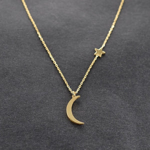 European and American trend fashion big jewelry new crescent pendant star simple wild money chain