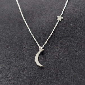 European and American trend fashion big jewelry new crescent pendant star simple wild money chain