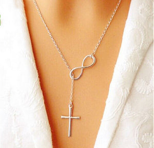 Fashion Women Men Lovely Chic Infinity Cross Long Chain Pendant Fashion Necklaces Jewelry Gift