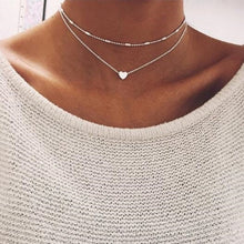 Load image into Gallery viewer, Tiny Heart Necklace for Women SHORT Chain Heart star Pendant Necklace Gift Ethnic Bohemian Choker Necklace drop shipping A64