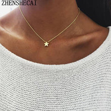 Load image into Gallery viewer, Tiny Heart Necklace for Women SHORT Chain Heart star Pendant Necklace Gift Ethnic Bohemian Choker Necklace drop shipping A64