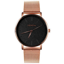 Load image into Gallery viewer, GENEVA Ultra-thin Women&#39;s Watch Business Watch Women Luxury Saat Rose Gold Mesh Stainless Steel Women&#39;s Watches Female Clock